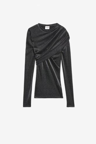 Dressi draperet lurex jerseybluse