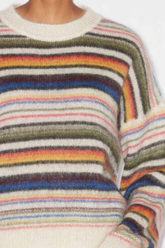 Drussell stribet børstet mohair-sweater