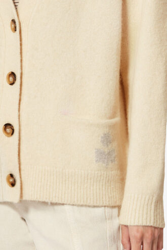 Eborah alpaca-cardigan med logo
