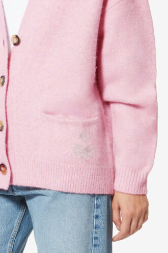 Eborah alpaca-cardigan med logo