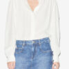 Estela-bluse i ensfarvet crepe med engelsk broderi Estela-bluse i ensfarvet crepe med engelsk broderi