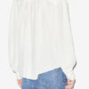 Estela-bluse i ensfarvet crepe med engelsk broderi Estela-bluse i ensfarvet crepe med engelsk broderi