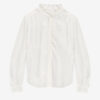 Estela-bluse i ensfarvet crepe med engelsk broderi Estela-bluse i ensfarvet crepe med engelsk broderi