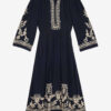 Feliana lang broderet crepe-kjole