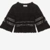 Frizy hæklet strikket kort top Frizy hæklet strikket kort top