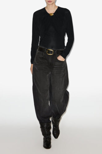 Gaetane draperet jerseybluse