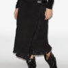 Galla bomulds- og linned wrap-nederdel