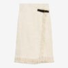 Galla bomulds- og linned wrap-nederdel