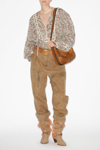Gayle Bluse i bomuldsvoile med print