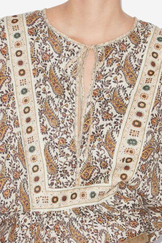 Gayle Bluse i bomuldsvoile med print