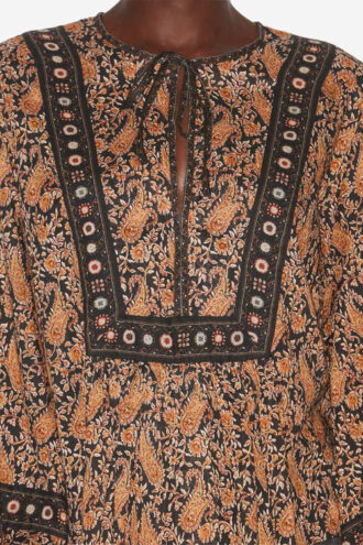 Gayle Bluse i bomuldsvoile med print