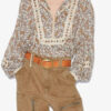 Gayle Bluse i bomuldsvoile med print Gayle Bluse i bomuldsvoile med print