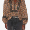 Gayle Bluse i bomuldsvoile med print Gayle Bluse i bomuldsvoile med print