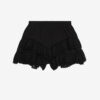 Geana bomulds- og blondeshorts med flæser