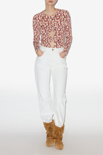 Gladice Jersey-top med rynk