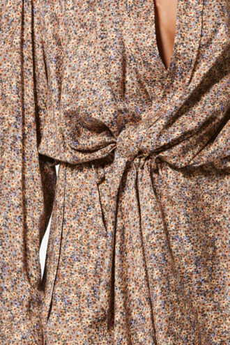 Harmony blomstret silke-jacquard-skjortekjole
