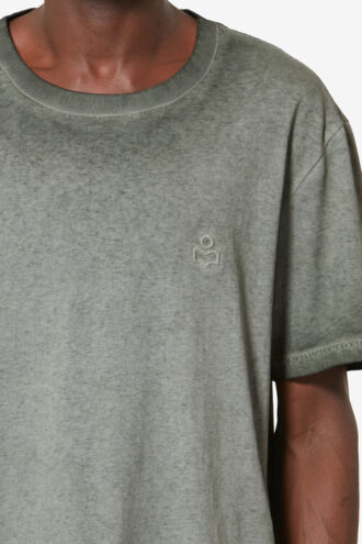 Honoré kortærmet vintage-farvet bomulds-T-shirt