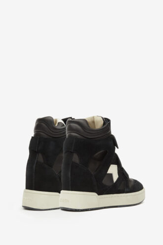 Im3 højtop sneakers i læder med kilehæl