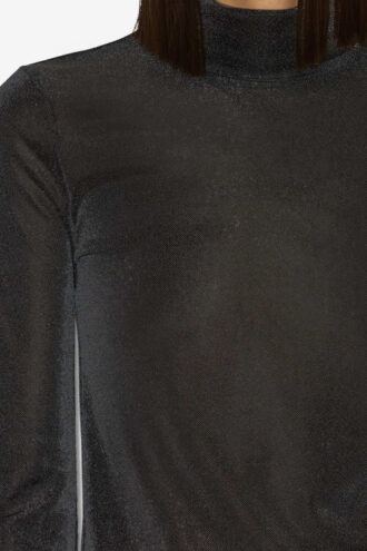 Jadia Lurex-bluse med opretstående krave