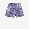 Jocadia shorts med flæser i printet bomuldsvoile