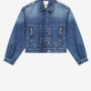 Julie kort jakke i ensfarvet denim i arbejdsstilsstil Julie kort jakke i ensfarvet denim i arbejdsstilsstil
