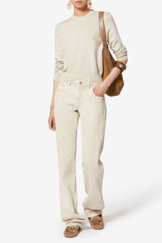 Lanta tofarvet sweater i bomuld og uld