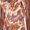 Leany Asymmetrisk jersey-T-shirt-kjole med akvarelprint