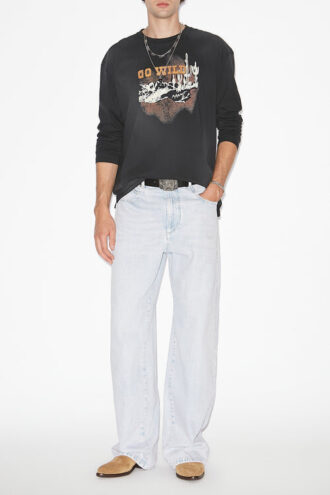 Leiloha T-shirt i linned med print