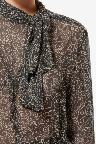 Leona-bluse i muslin med print