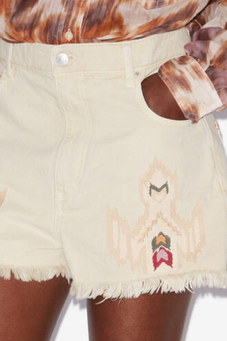 Lesia korte broderede denimshorts
