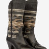 Lijita læder- og jacquard cowboystøvler