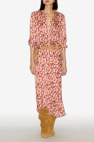Lisanne mønstret jacquard midi-nederdel