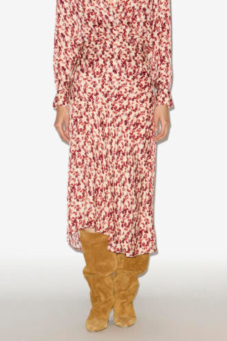 Lisanne mønstret jacquard midi-nederdel