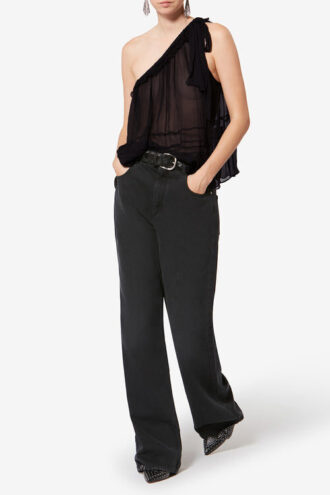Loeva Asymmetrisk top i trykt musselin Loeva Asymmetrisk top i trykt musselin