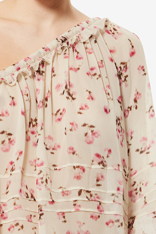 Loeva Asymmetrisk top i trykt musselin Loeva Asymmetrisk top i trykt musselin
