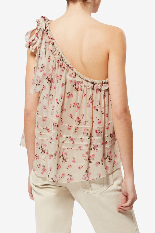 Loeva Asymmetrisk top i trykt musselin Loeva Asymmetrisk top i trykt musselin