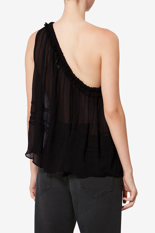 Loeva Asymmetrisk top i trykt musselin Loeva Asymmetrisk top i trykt musselin