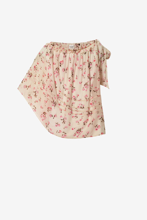 Loeva Asymmetrisk top i trykt musselin Loeva Asymmetrisk top i trykt musselin