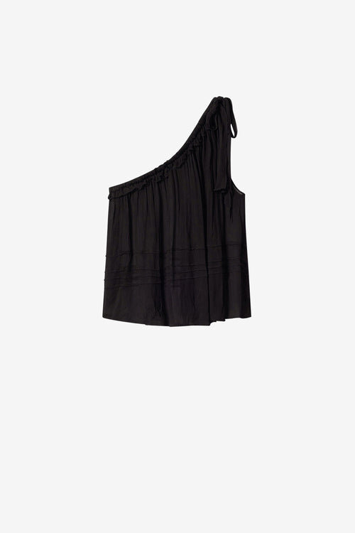 Loeva Asymmetrisk top i trykt musselin Loeva Asymmetrisk top i trykt musselin