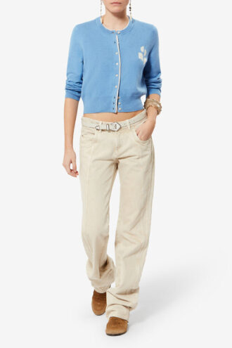 Lona cardigan i bomuld og uld