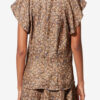 Lonea draperet blomstret silke-jacquardtop Lonea draperet blomstret silke-jacquardtop