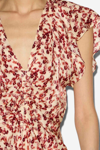 Lonea flydende mønstret jacquard-top
