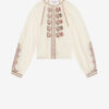 Lynne broderet bluse i gaze