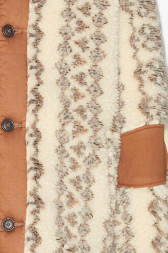Madeo Vendbar frakke i shearling-stil med print