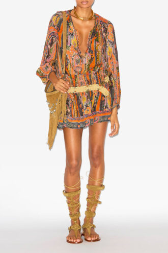 Maelly shorts i silke med print