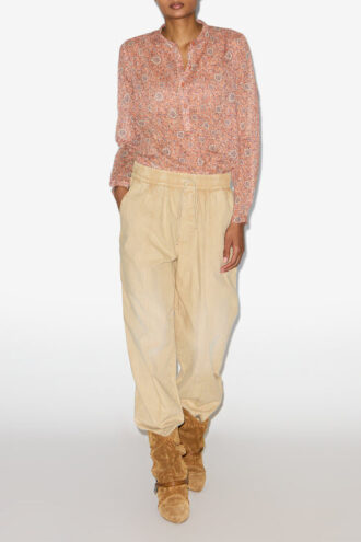 Maria-bluse i bomuldsvoile med print