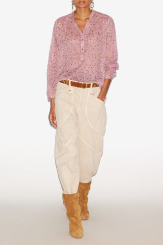 Maria-bluse i bomuldsvoile med print