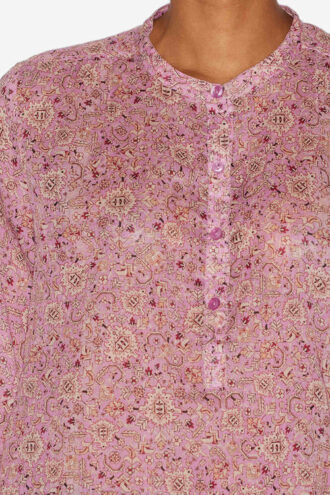 Maria-bluse i bomuldsvoile med print