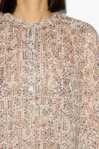 Maria-bluse i bomuldsvoile med print