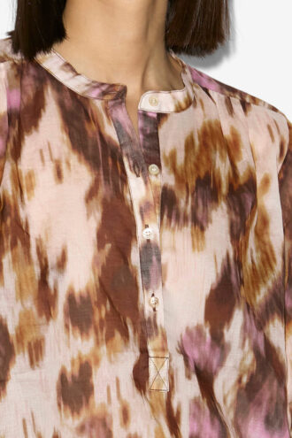 Maria-bluse i bomuldsvoile med print